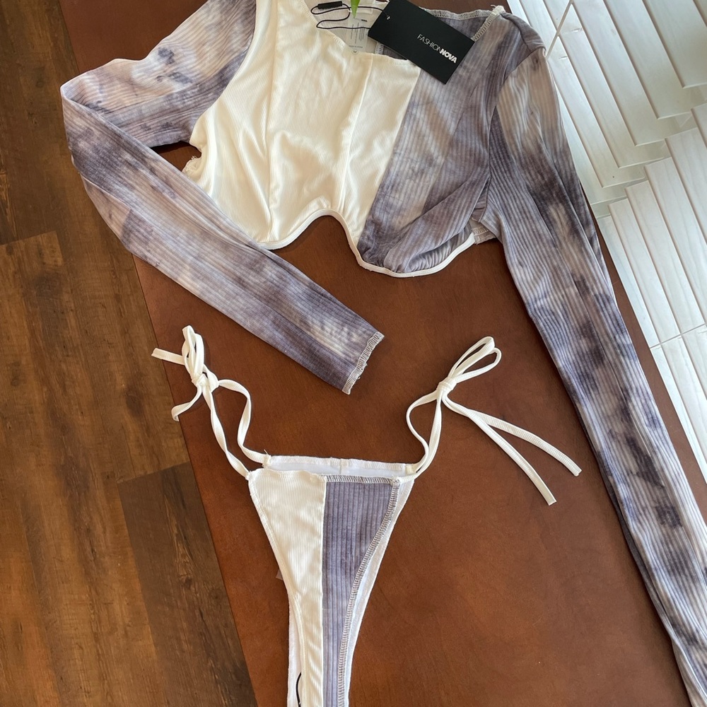 FashionNova Ribbed 2 Piece Sunsuit